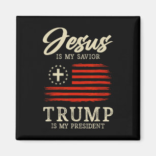 Jezus is mijn redder Trump is mijn president 2024 Magneet