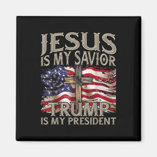 Jezus is mijn redder Trump is mijn President 2024 Magneet