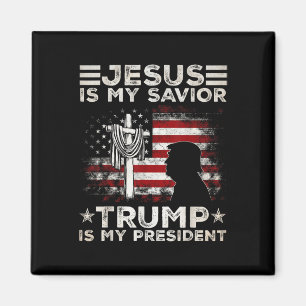 Jezus is mijn redder Trump is mijn President 2024 Magneet
