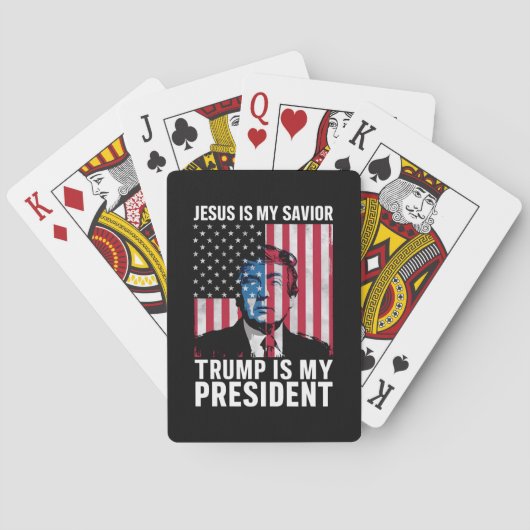 Jezus is mijn redder Trump is mijn President 2024 Pokerkaarten (Achterkant)
