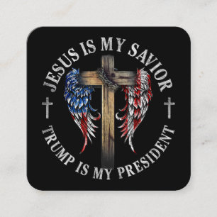 Jezus is mijn redder Trump is mijn President 2024  Vierkante Visitekaartje