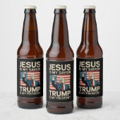 Jezus is mijn Redder Trump is mijn President 47 US Bier Etiket (Flessen)
