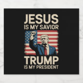 Jezus is mijn Redder Trump is mijn President 47 US Bier Etiket (Enkel label)