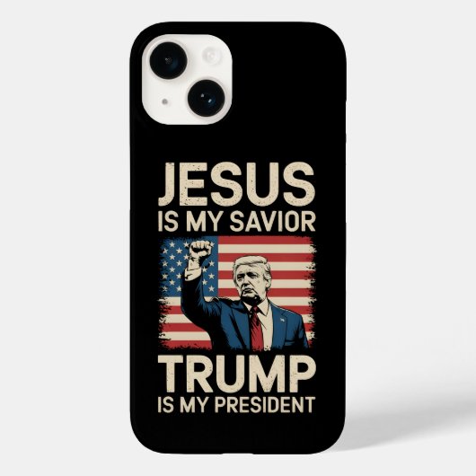 Jezus is mijn redder Trump is mijn president 47 US Case-Mate iPhone Case (Achterkant)