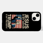 Jezus is mijn redder Trump is mijn president 47 US Case-Mate iPhone Case (Achterkant (horizontaal))