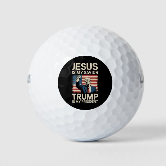 Jezus is mijn redder Trump is mijn president 47 VS Golfballen (Voorkant)