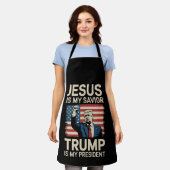 Jezus is mijn redder Trump is mijn president 47 VS Schort (Gedragen)