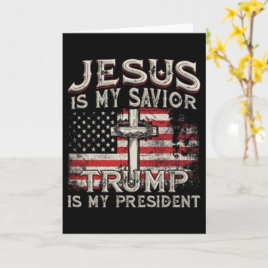 Jezus is mijn redder Trump is mijn president Ameri Kaart (Gele Bloem)