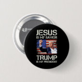 Jezus is mijn redder Trump is mijn president Ameri Ronde Button 5,7 Cm (Voorkant /achterkant)