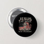 Jezus is mijn redder Trump is mijn president Ameri Ronde Button 5,7 Cm (Voorkant /achterkant)