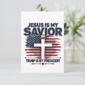Jezus is mijn redder Trump is mijn President Bedankkaart (Staand voorkant)