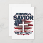 Jezus is mijn redder Trump is mijn President Bedankkaart (Voorkant / Achterkant)