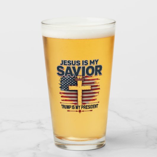 Jezus is mijn redder Trump is mijn president Grapp Glas (Voorkant gevuld)