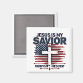Jezus is mijn redder Trump is mijn president Grapp Magneet (Voorkant / Achterkant)