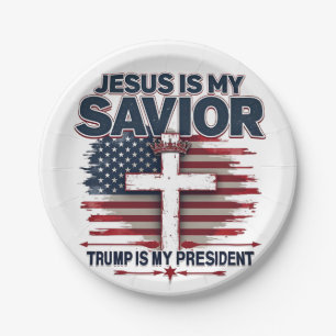 Jezus is mijn redder Trump is mijn president Grapp Papieren Bordje