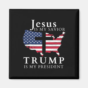 Jezus is mijn redder Trump is mijn president Magneet