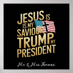 Jezus is mijn redder, Trump is mijn president Poster