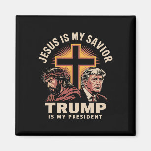 Jezus is mijn redder Trump is mijn president Relig Magneet