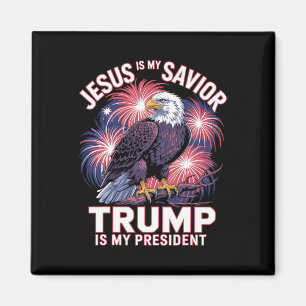 Jezus is mijn redder Trump is mijn president Relig Magneet