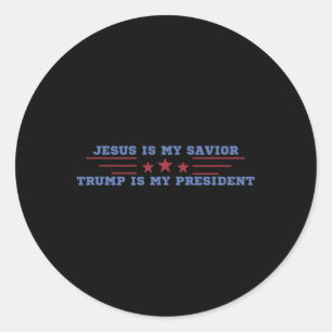 Jezus is mijn redder Trump is mijn president Ronde Sticker