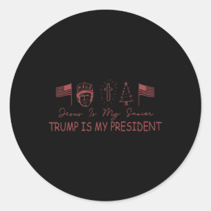 Jezus is mijn redder Trump is mijn President Ronde Sticker