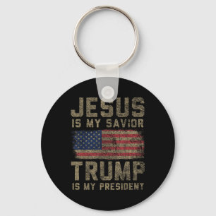 Jezus is mijn Redder Trump is mijn President Sleutelhanger