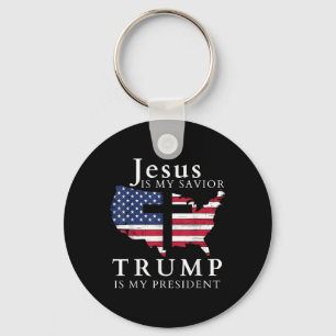 Jezus is mijn Redder Trump is mijn President Sleutelhanger