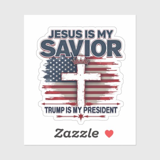 Jezus is mijn redder Trump is mijn President Sticker (Vel)