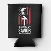 Jezus is mijn Redder Trump is mijn President Trump Blikjeskoeler (Voorkant)
