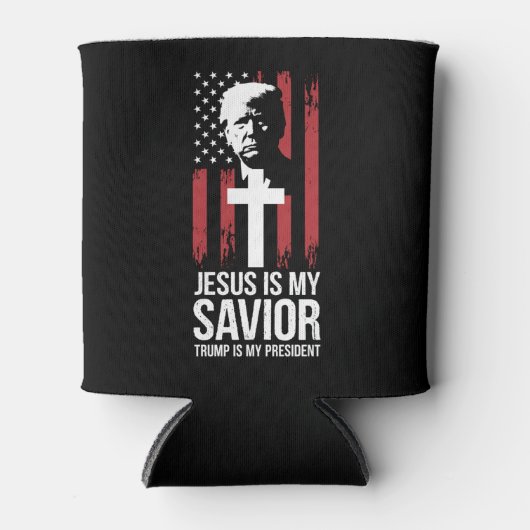 Jezus is mijn Redder Trump is mijn President Trump Blikjeskoeler (Voorkant)