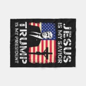 Jezus is mijn redder Trump is mijn President Trump Fleece Deken (Voorkant (Horizontaal))