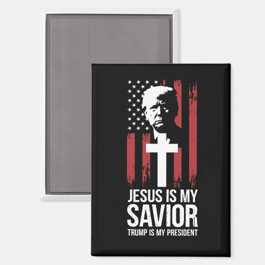 Jezus is mijn Redder Trump is mijn President Trump Magneet (Voorkant / Achterkant)