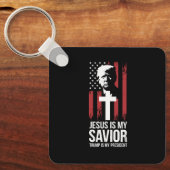 Jezus is mijn Redder Trump is mijn President Trump Sleutelhanger (Voorkant)