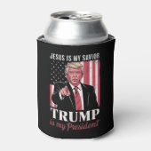 Jezus is mijn redder Trump is mijn President verki Blikjeskoeler (Blikje Voorkant)