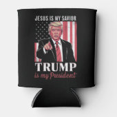Jezus is mijn redder Trump is mijn President verki Blikjeskoeler (Voorkant)