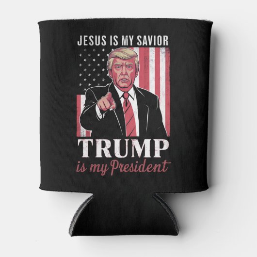 Jezus is mijn redder Trump is mijn President verki Blikjeskoeler (Voorkant)