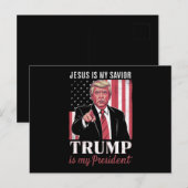 Jezus is mijn redder Trump is mijn President verki Briefkaart (Voorkant / Achterkant)