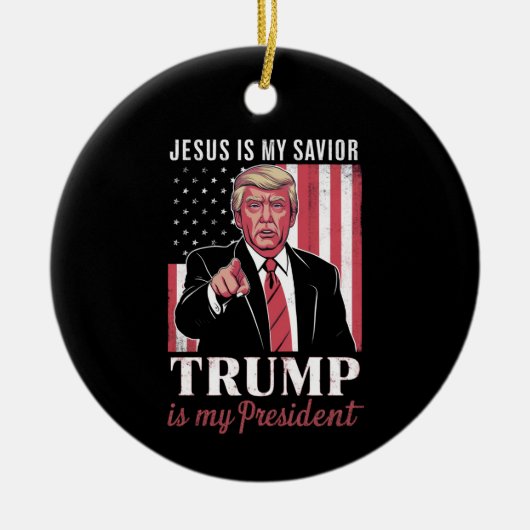 Jezus is mijn redder Trump is mijn President verki Keramisch Ornament (Voorkant)