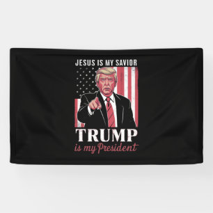 Jezus is mijn redder Trump is mijn President verki Spandoek