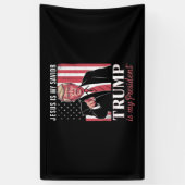 Jezus is mijn redder Trump is mijn President verki Spandoek (Verticaal)