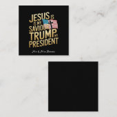 Jezus is mijn Redder, Trump is mijn President Vierkante Visitekaartje (Voorkant / Achterkant)