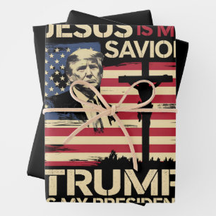 Jezus is mijn redder Trump is mijn president Vlag Inpakpapier Vel