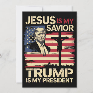 Jezus is mijn redder Trump is mijn president Vlag Kaart