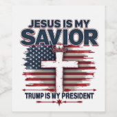 Jezus is mijn redder Trump is mijn President Wijn Etiket (Enkel label)
