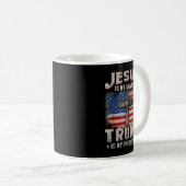 Jezus is mijn redder, Trump.Is.My President Square Koffiemok (Voorkant rechts)