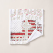 Jezus is mijn redder Trump mijn President Amerikaa Bad Handdoek (Wasdoekje)