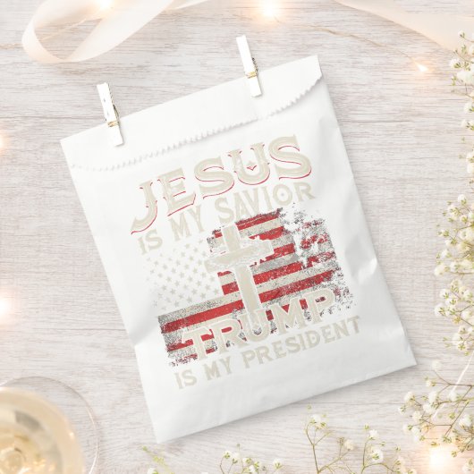 Jezus is mijn redder Trump mijn President Amerikaa Bedankzakje (Geknipt)