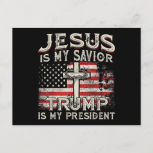 Jezus is mijn redder Trump mijn President Amerikaa Briefkaart