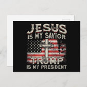 Jezus is mijn redder Trump mijn President Amerikaa Briefkaart (Voorkant / Achterkant)