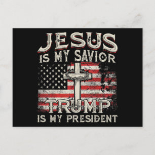 Jezus is mijn redder Trump mijn President Amerikaa Briefkaart